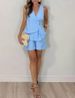Summer Collection Women's Asymmetrical Single Button Vest Casual Two Piece Set European And American Style New Arrivals_ecoleips.com