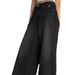 American-style Black Wide-leg Extra-long Floor-length Ripped Jeans For Women, Loose-fitting Casual Pants, European Size_ecoleips.com