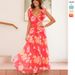 Women's Clothing Elegant V Neck Long Dress Summer Sexy Side Slit Pleats Backless Design Spring/Autumn Clothing_ecoleips.com