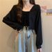 Summer Thin Ice Silk Small Vest Blouse Coat Women's Large Size Short Jacket With Cape Sun Protection Cardigan_ecoleips.com