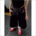 Women's Clothing Cow Women's Black Cropped Jeans Sexy High Street Fashion Checkerboard Patchwork Hot Girl Street Style Jeans_ecoleips.com