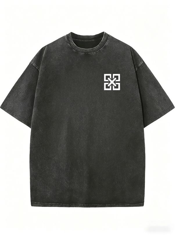 Women's Casual Washed Summer Tee, Loose Fit Crew Neck Street Style Top_ecoleips.com