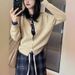 Gray Stylish Two-piece Knitted Cardigan For Women, Autumn And Winter High-end Base Layer Top, Korean-style Sweater_ecoleips.com