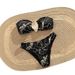 Women's Sexy Lace Bikini Set - Marble Print Two-Piece Swimsuit (European & American Fit)_ecoleips.com