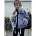 girl Girl Denim Parka For Women 2025 Winter New Loose Large Fur Collar Fleece Lined Thickened Cotton Jacket Short Ins Trend_ecoleips.com