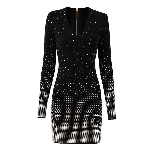 Women's Clothing Hot Diamond Shiny Knitted Elastic Dress_ecoleips.com