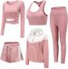 Women's Clothing Yoga Five Piece Suit Fashion Professional Sports Suit Yoga Sports Fitness Suit Morning Running Suit_ecoleips.com