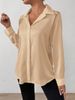 Women's Clothing Women's Satin Blouse Long Sleeved Faux Silk Shirt Long Sleeve For Formal & Casual For Women_ecoleips.com