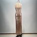 Women's Clothing Design Fashion Sequin Mesh Diamond Inlaid Slim Fit Hip Hugging Evening Dress_ecoleips.com