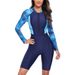 Women's Full-Body Zip-Up Wetsuit – Slim Fit Surfing & Swimwear (Navy Blue, S-2xl) Breathable & Quick-Dry_ecoleips.com