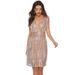 Women's V-neck Sleeveless Mid-length Sequin Little Dress 5128_ecoleips.com
