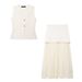ZA Women's Fashion Versatile Knitted Set Sleeveless Tank Top + Skirt4192015_ecoleips.com
