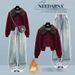 Retro Fleece-Lined Polo Shirt & Drawstring Jeans Set – Unisex Winter Casual Outfit With Relaxed Fit, 70% Cotton Comfort (Blue/Wine Red/Beige)_ecoleips.com