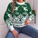 3d Deer Print Sweater – Long Sleeve Crewneck Pullover With Embossed Animal Design | Winter Casual Knit Top For Women (S-5xl)_ecoleips.com
