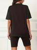 Summer Women's Casual Fashion Sunflower Cross Print Loose T-shirt Shorts Two-piece Set Set Summer Sportswear Suitable For Daily Wear-186_ecoleips.com