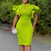 Women's Clothing Fashionable And Elegant Elegant Semi-High Neck Beaded Lace Bodycon Dress | Slim Fit Sexy Pencil Dress For Women_ecoleips.com