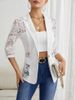 Elegant Solid Color Women's Blazer Fashion Lace Trimmed Outerwear for Spring 2026 Cross Border Trade_ecoleips.com