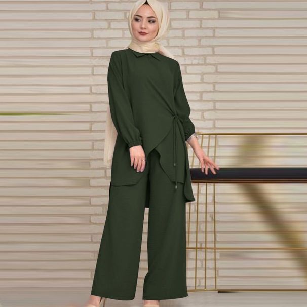 2025 Autumn New Muslim Women's Fashion Loose Casual Two-Piece Set_ecoleips.com