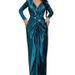 Women's Clothing High End Satin Waist V Neck Dress Satin Banquet Evening Dress_ecoleips.com
