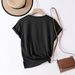 Women's Clothing Summer New Arrival Women's T-Shirt Heart Print Loose Fit Round Neck Short Sleeve Stylish Versatile Top A77 Print_ecoleips.com