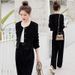 Women's Suit High-End Fashion Corduroy Two-Piece Set Autumn Wide Leg Pants Western Style_ecoleips.com