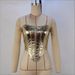 Women's Clothing Women's Metallic Waist Belted Top Summer Fashion Style Sexy Base Layer Strapless Vest Camis Tank Tops_ecoleips.com