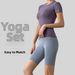 Women's Slimming Sexy Yoga Suit Fashionable Summer Exercise Set Beginner Running Gym Workout Clothing_ecoleips.com