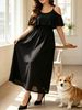 Women's Solid Color Off-Shoulder Long Spaghetti Strap Dress Elegant Summer Fashion_ecoleips.com