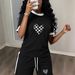 Women's Clothing Women's Retro Style Plaid Heart Print Two Piece Set Short Sleeved Loose Casual Outfit For Formal & Casual For Women_ecoleips.com