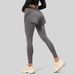 K Wearing Sports, Fitness, Running, Training, Tight Fitting Mesh, Side Pockets, Fake Two-piece Yoga Pants_ecoleips.com