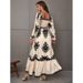Elegant Printed Long Sleeved Dress For Women New Arrival 2025 Suitable_ecoleips.com