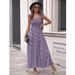 2022 Summer New Arrival: Popular Women's On In Europe And America - Square Neck, Ruffle Sleeves, Floral Print,_ecoleips.com