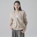 2025 Spring New V-neck Cardigan For Women Loose Lazy Style Sweater Coat Casual Versatile Knit Top_ecoleips.com