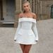 Off-Shoulder Bodycon Dress – Elegant A-Line Mini Dress With Flared Sleeves, High Waist Sexy Party Dress For Women, Autumn Chic Outfit"_ecoleips.com