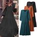 Modest Abaya Dress Retro Style Plus Size Women's Swing Dress Elegant Autumn Clothing_ecoleips.com