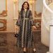 Women's Clothing Embroidery Trumpet Sleeve Pullover Elegant Long Skirt_ecoleips.com