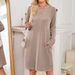 Women's Clothing Women's V-Neck Long Sleeve Loose Fit Casual Dress For Autumn Winter – Stylish & Comfortable In Multiple Colors_ecoleips.com