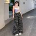 Floor-length 2025 Spring/autumn Casual American Style New Camouflage High-waisted Loose Wide-leg Pants Retro Jeans For_ecoleips.com
