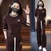 Women's European Station Casual Sportswear Suits Loose Fashion Round Neck Sweatshirt Wide Leg Trousers Two Piece Set Spring Autumn Trendy_ecoleips.com