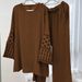 Verve Women's Muslim Clothing Abaya Embroidered Top With Wide-Leg Pants Two-Piece Set_ecoleips.com
