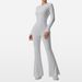 Women's Clothing New Nude Zipper Long Sleeved Yoga Jumpsuit Slim Fit Fitness Flared Pants Hot Girl Pants_ecoleips.com