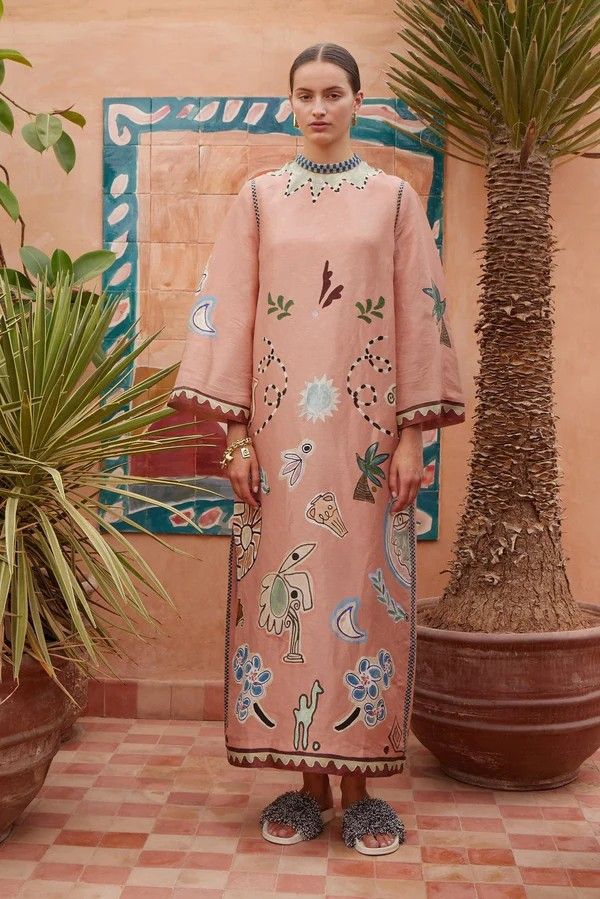 Elegant Casual Linen Fashion Tie Waist Dress for Women 2025 New Arrival Summer Dress for European And American Markets_ecoleips.com