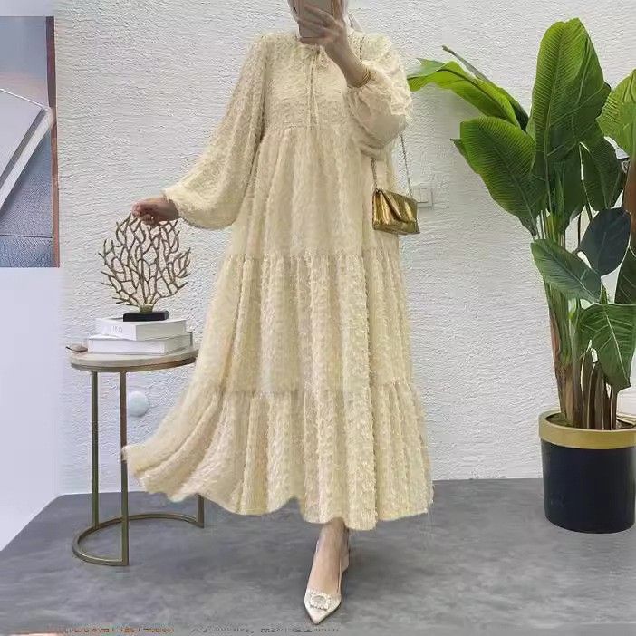 Women's Clothing New Solid Color Sleeve Long Dress_ecoleips.com