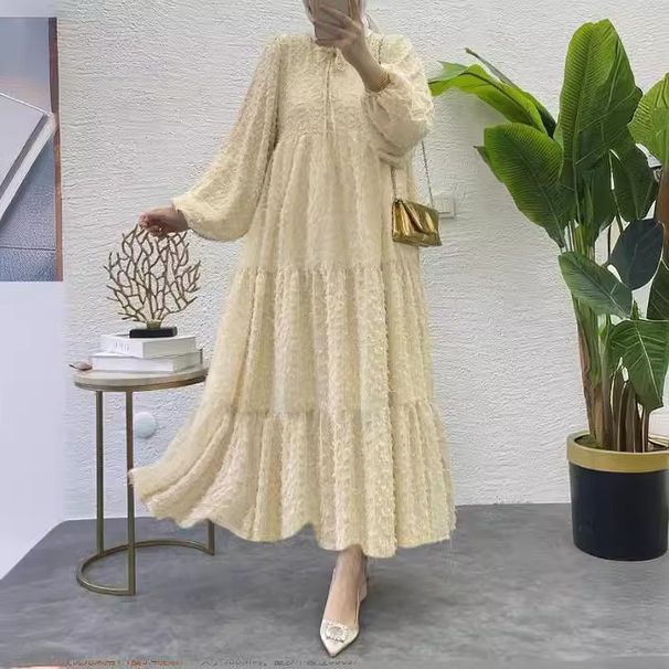 Women's Clothing New Solid Color Sleeve Long Dress_ecoleips.com