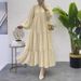 Women's Clothing New Solid Color Sleeve Long Dress_ecoleips.com