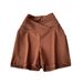 Women's Clothing V Waist Slim Brown High Waist Shorts For Women Spring And Summer Fashion Leisure Trend Slim Hip Pants_ecoleips.com