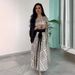 Women's Clothing Spring And Summer Sexy Printed Pleated Belt Splicing Ball Evening Dress_ecoleips.com