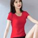 Summer Short Pure White T-shirt Women's Short-sleeved Slim-fitting Crew Neck Spring Clothes New Pure Cotton Top T-shirt Bottoming Shirt_ecoleips.com