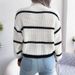 Aria Basics Aria Basics Cross-border Autumn Winter European And American Style Casual Striped Lantern Sleeve Half-high Collar Knitted_ecoleips.com