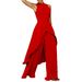 C8556 European And American Women's Fashion Independent Station Cross-Border OL Sleeveless Irregular Top Wide-Leg Pants_ecoleips.com